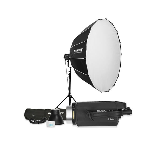 Nanlite FS-300B Bi-Color LED Monolight 2700K-6500K Built-in Bluetooth and 2.4GHz Wireless Control Bundle with 59-Inch 150 Quick-Open Softbox (2 Items)