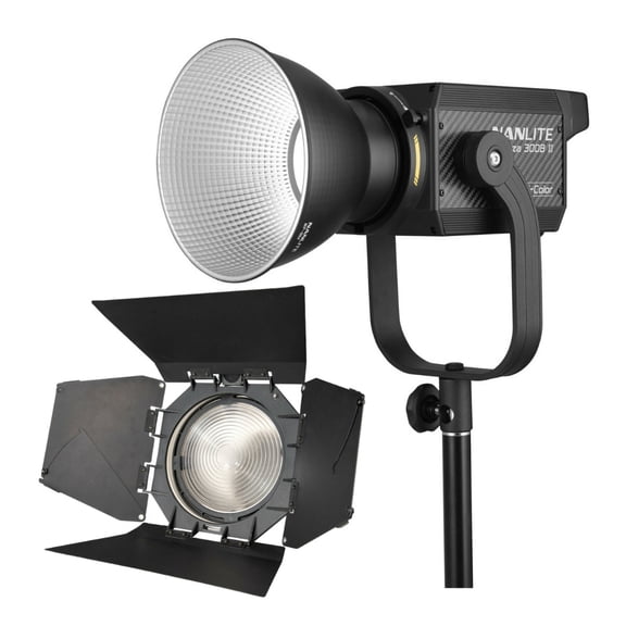 Nanlite Forza 300B II Bi-Color LED Monolight with 12 Special Effects and Nanlite FL-20G Fresnel Lens
