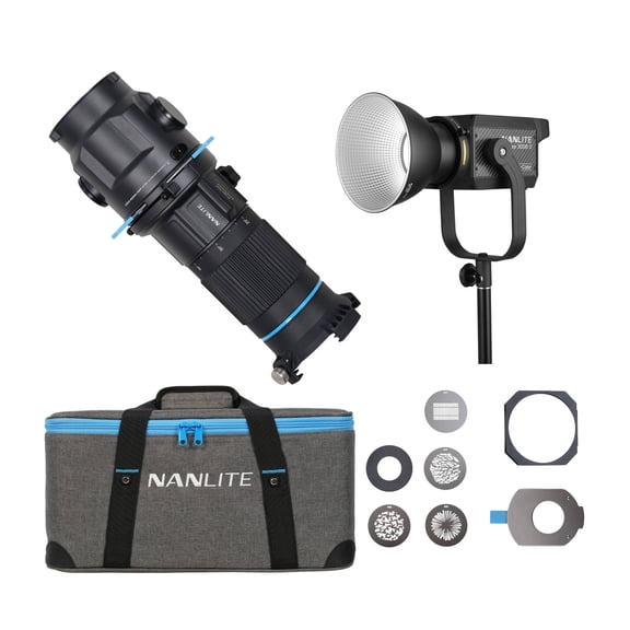 Nanlite Forza 300B II Spotlight with Projection Attachment for Bowens Mount Bundle