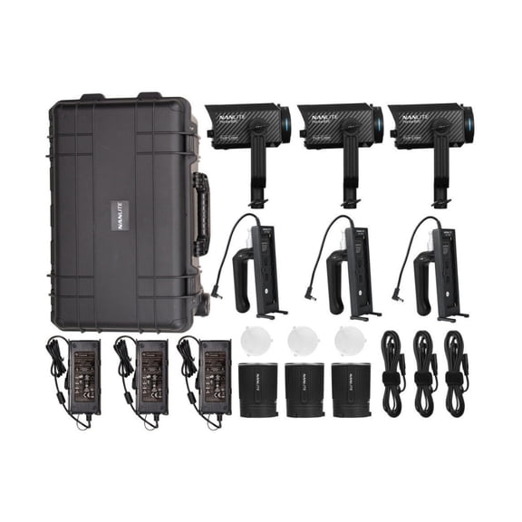 Nanlite Forza 60C RGB LED Monolight (3-Light Kit) with Black Rolling Hard Case
