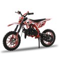 thumbnail image 1 of Nanly 49cc Kids Dirt Bike, 2-Stroke Gas Power Motocross Off-Road Tires Shock Absorption Springs Pocket Motorbike with Front Rear Disc Brakes Racing Max Speed 40KM/H (Red), 1 of 10