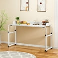 thumbnail image 1 of Nanly Adjustable Overbed Bedside Table, Rolling Laptop Tray Desk Cart with Wheels Movable Overbed Table for Home Office Bedroom Hospital, 1 of 8