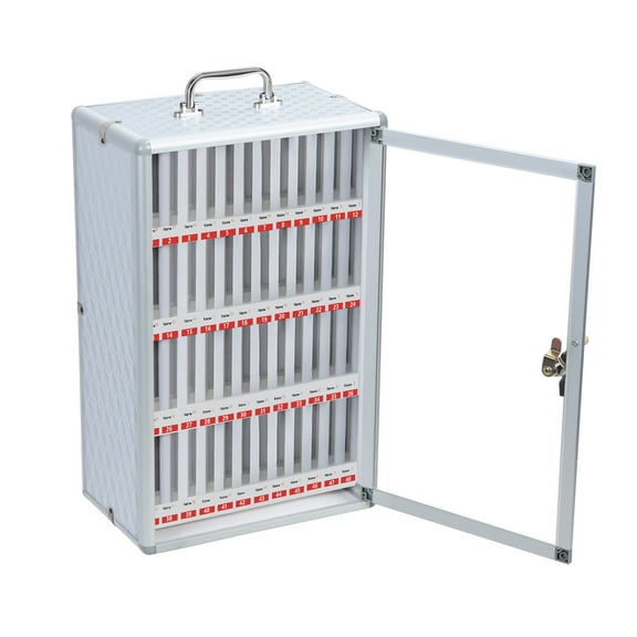 Nanly Cell Phone Locker, 48 Slot Cell Phone Lock Box, Aluminum Alloy Cell Phone Storage Cabinet with Handle and Safety Lock, Wall-Mounted or Desktop Phone Storage Box for Office, Classroom, Gym