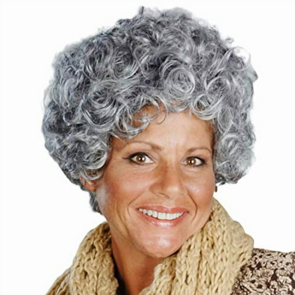 Nanna Grandma Color Mixed Grey - Enigma Wigs Women's Curly Mamas Family Gramma Short Bundle Costume Wig Care Guide