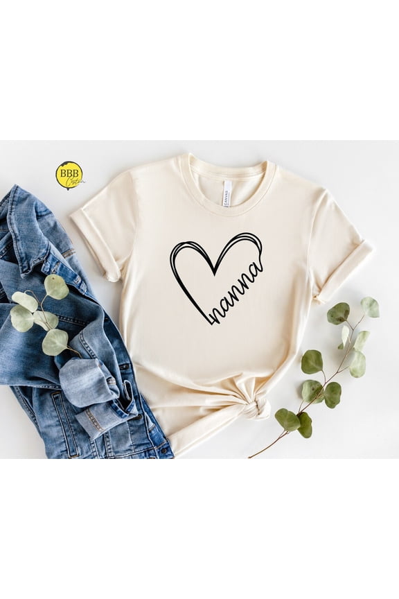 Nanna Heart T-Shirt, Grandma , Mothers Day Tee TSHIRT All Size S-5XL