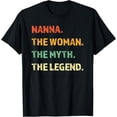 thumbnail image 1 of Nanna The Woman The Myth The Legend Gift Mother's Day T-ShirtMen and women, White Black T-shirt, size: Extra large S-4XL, 1 of 4