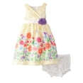 thumbnail image 1 of Nannette Infant Girls Yellow Ruffled Satin Lined Dress 2 PC Sundress 12 Months, 1 of 1
