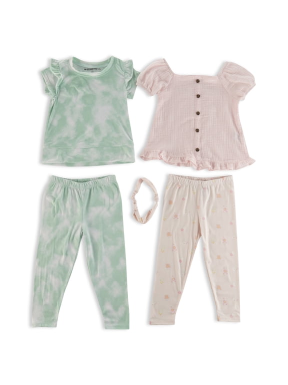 Toddler Girl 4Pc Mix and Match Set W/Headband, Size 2T-4T
