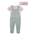 thumbnail image 1 of Nannette Toddler Girl Tee, Overalls and Headband Set, Sizes 2T-4T, 1 of 4