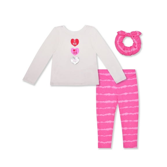 Nannette Toddler Girls Be Mine Heart Legging Set, 2-Piece Set, Sizes 2T-4T