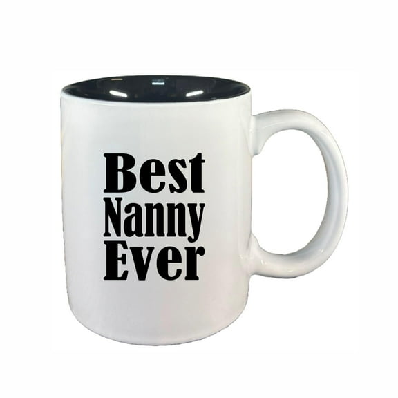 Nanny Coffee Mugs, Best Nanny Ever 11oz Ceramic Coffee Cup Teacup with Handle, Funny Birthday Gifts
