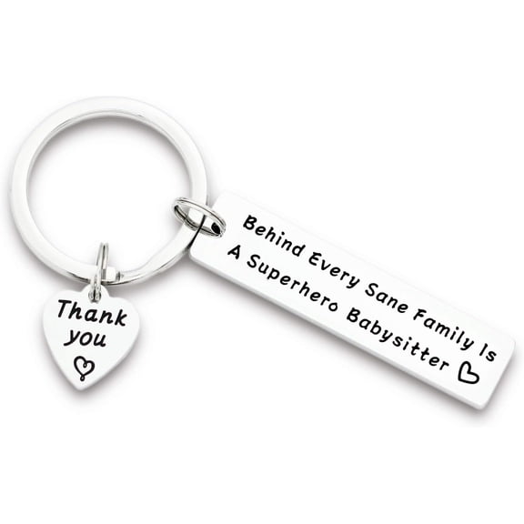 Nanny Keychain Behind Every Sane Family Babysitter Jewelry Appreciation Gift for the Sitters