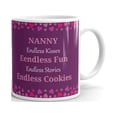 thumbnail image 1 of Nanny's Love is Endless Kisses Fun Stories Cookies Mother's Day Funny Coffee Tea Ceramic Mug Office Work Cup Gift 15 oz, 1 of 3