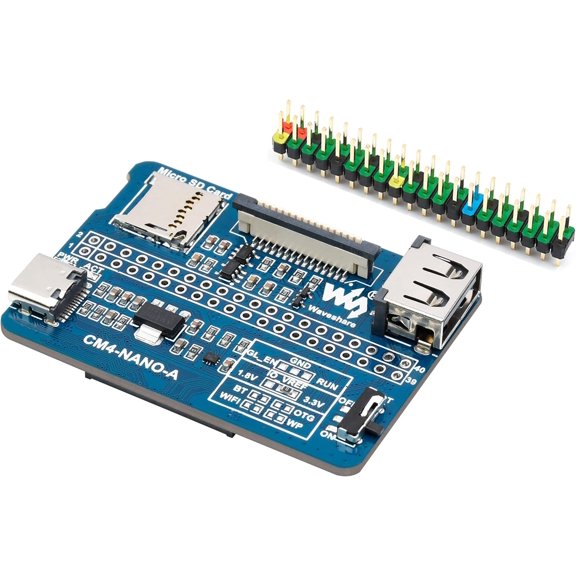 Nano Base Board (A) for Compute Module 4 Lite/eMMC,with 40PIN GPIO Interface, USB 2.0, MIPI CSI-2 Port