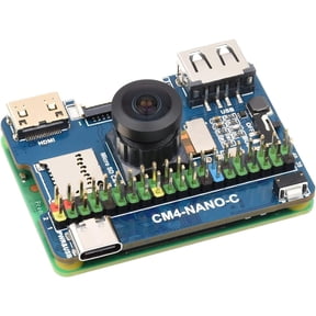Nano Base Board (C) for Compute Module 4 Lite/eMMC, Onboard 8MP Camera Module with 160FOV, Multiple Interfaces, Same Size as The CM4