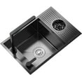 thumbnail image 1 of Nano Black Hidden Mini Bar/Cafe/RV/balcony Sink with Up and Down Faucet and Glass Rinser Set, 1 of 7