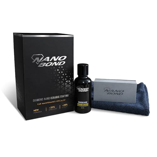 Nano Bond Ceramic Coating 9H PRO (60ML), Car, Plastic, Glass, and Wheel Exterior Care Product kit, Hydrophobic, Long Lasting Professional Care, High Gloss Paint Shine, Automotive Polishing Sio2