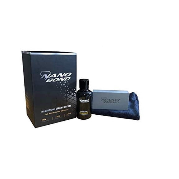 Nano Bond Ceramic Coating for Cars - 80% SiO2 Formula, Hydrophobic Paint Protection, UV & Corrosion Resistant for Glass, Wheels & Plastic, Easy Application, Car Detailing Kit, 30ml