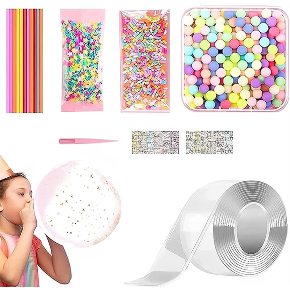 Nano Bubble Tape, Nano Double Sided Tape for Blowing Clear Bubble, Multipurpose Transparent Adhesive Tape for Making Bubble, DIY Bubble Craft Kit for Boys Girls and Adults White by Casewin