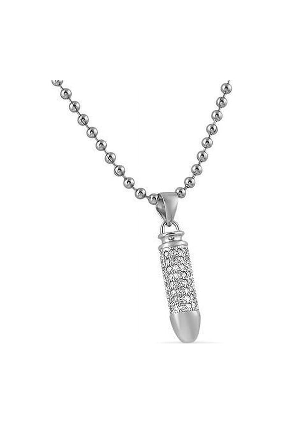 Nano Bullet .925 Sterling Silver CZ Pendant