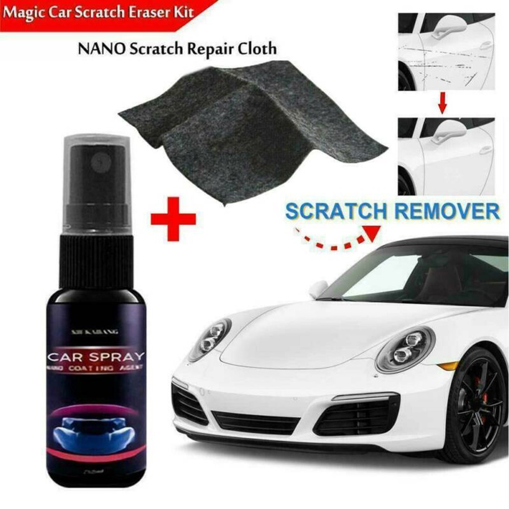 Nano Car Scratch Remover Cloth & Car Nano Repairing Spray Oxidation