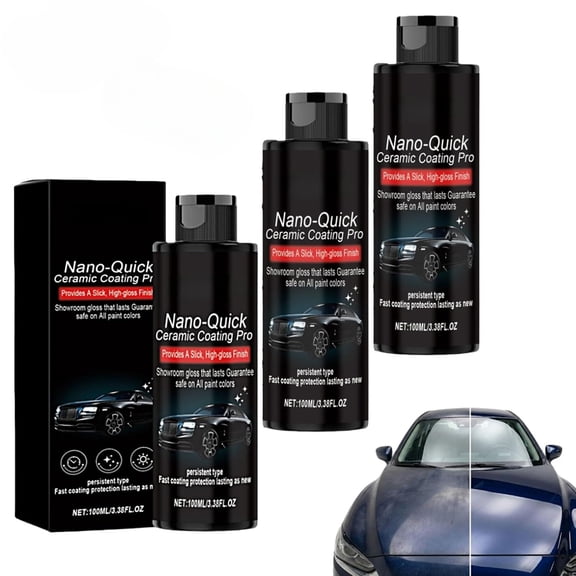 Nano Ceramic Car Coating Spray with High Gloss Shine, Hydrophobic Water Repellent Polish