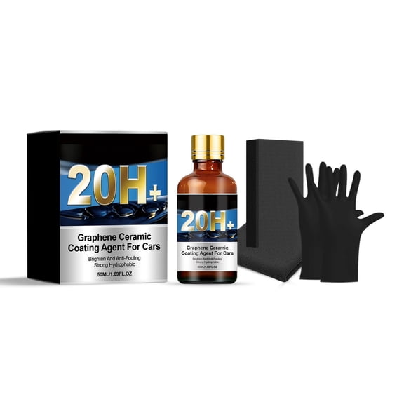 Nano Ceramic Coating Kit, Car Paint Protection Spray With Towel Sponge Gloves, Scratch Cover Treatment, Gloss Enhancement And Hydrophobic Surface Care Solution