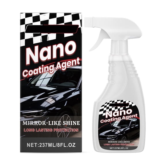 Nano Ceramic Coating Spray 8FL.OZ, Mirror-Like Shine Paint Protection Spray for Car Body, Chrome, Plastic, Glass & Wheel Care