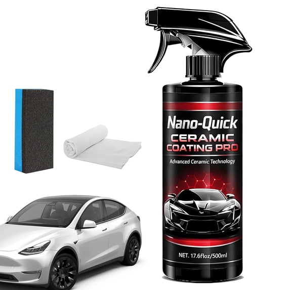 Nano Ceramic Coating Spray, Quick-Acting for All Paint Types (1Set)
