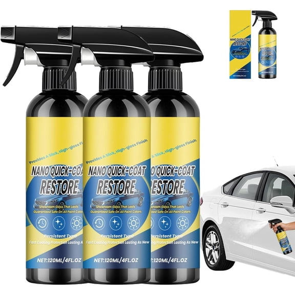 Nano Ceramic Coating Spray for Cars 3-in-1 Quick-Acting Paint Sealant with Dust Resistance & Deep Gloss, Long-Lasting Shine & Protective Polish