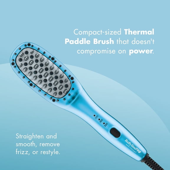 Nano Compact Thermal Paddle Brush with LED Display for All Hair Types