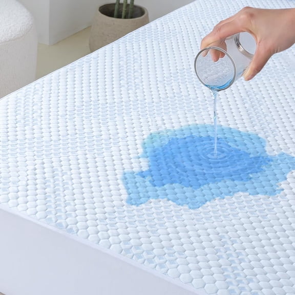 Nano-Cooling Fiber Mattress Protector Twin (39" x 75") Size 100% Waterproof, Cooling Experience Unrivaled Comfort Perfect for Every Family