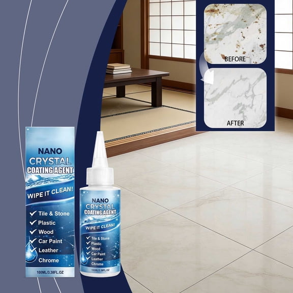 Nano Crystal Coating Agent Stone Furniture Tile Liquid,Glazing Sealing Polishing Brightening Repair,Multi Surface Waterproof Stain Resistance Coating,Home Daily Maintenance Nano Care Liquid