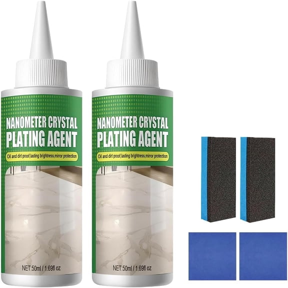 Nano Crystal Coating Agent For Tile & Furniture, 2026 New Granite Countertop Cleaner and Sealer with Protection, Quartz Marble Stone Polish Cleaner for Permanent Hold&Shine Effect Fast Drying (2Pcs)