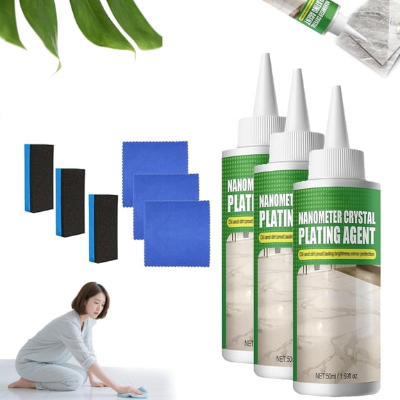 Nano Crystal Coating Agent for Tile & Furniture, Granite Marble Countertop Cleaner, Quartz Stone Polish Cleaner and Sealer with Protection for Kitchen Bathroom