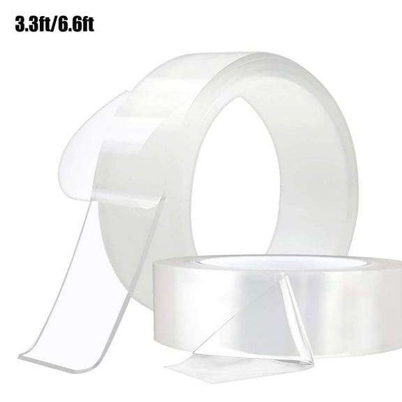 Nano Double Sided Tape,Removable Gel Grip Tape Transparent Sticky Tape,Reusable Traceless Mounting Adhesive Tape Heavy Duty for Fix Rug Photo Poster,Home Office Car Outdoor Decor