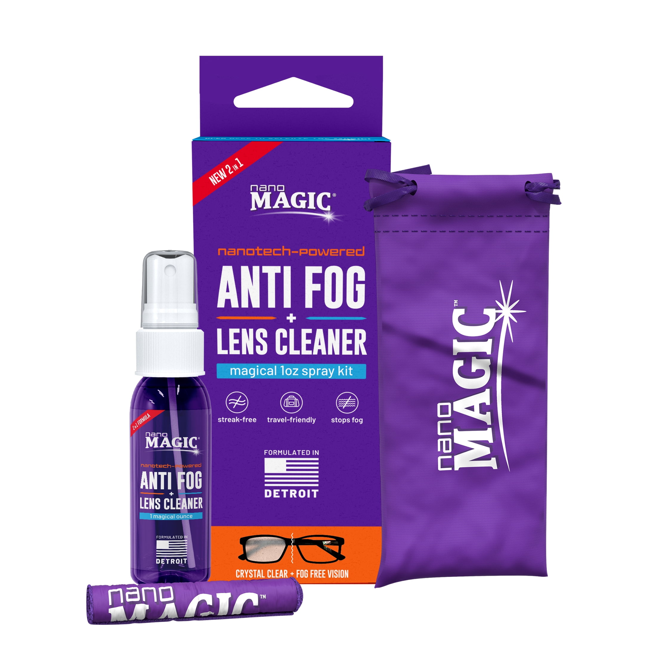Nano Magic Anti Fog + Lens Cleaner Spray, 1 fl oz Kit