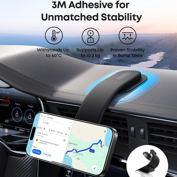 Nano Magnetic Wireless Car Charger, 360 Adjustable Mount Car Charger with Detachable Pad, with Alloy Bracket
