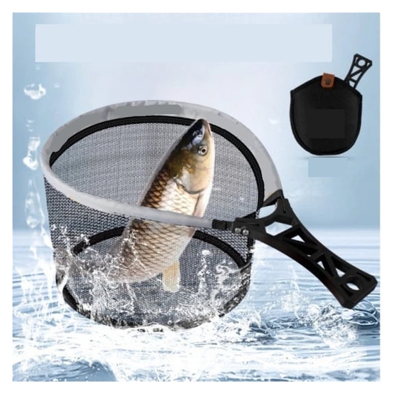 Nano Mesh Fabric Fishing Net Head Anti-hook Deepening Fishing Fishing Landing Net Black Folding Mesh