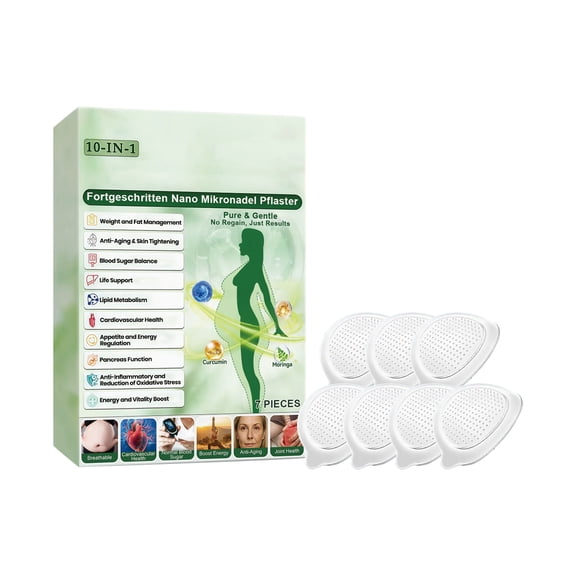 Nano Mikron 10-In-1 Patch, Advanced Herbal Skin Patch for Women & Men, Gentle Non-Irritating Design and All Skin (1 Box 7pcs)