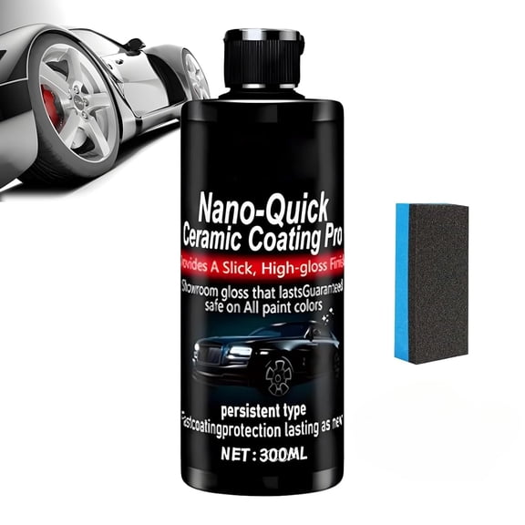 Nano-Quick Ceramic Coating Pro, 10.58 Fl.oz Revolutionary Nano Spray for Car Detailing, Car Nano Quick Coat Restoring for Dust-Proof Glass Effect