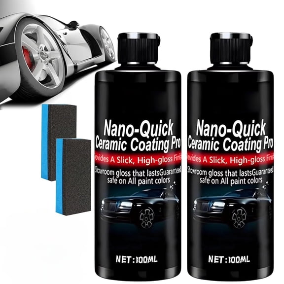 Nano-Quick Ceramic Coating Pro, 3.4 Fl.oz Revolutionary Nano Spray for Car Detailing, Car Nano Quick Coat Restoring for Dust-Proof Glass Effect