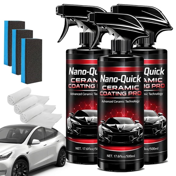 Nano-Quick Ceramic Coating Pro for Automobiles, 500ml Nano Quick Coat Restore, 2 in 1 Protective & Stylish, Advanced Ceramic Technology, Deep Gloss Shine Long-Lasting Polish for Car(2Sets)