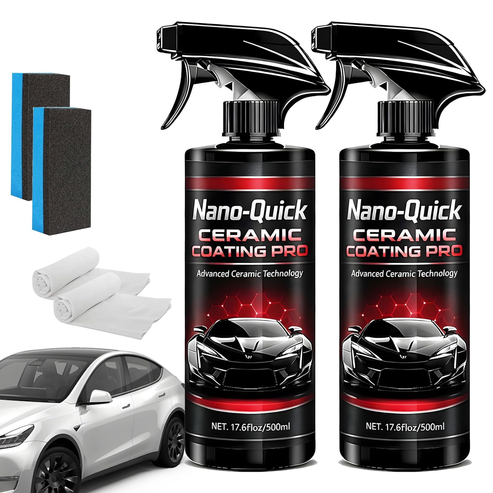 Nano-Quick Ceramic Coating Pro for Automobiles, 500ml Nano Quick