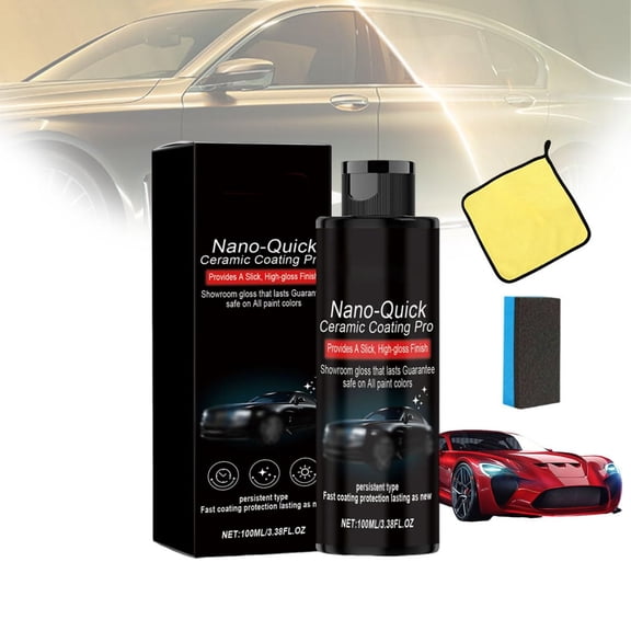 Nano-Quick Ceramic Coating Pro for Automobiles, Quick Effect Coating Agent for Car, Ceramic Shielding Agent for Cars, Instant Shine & Scratch Repair(1PCS)