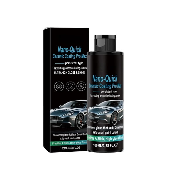 Nano-Quick Ceramic Coating Spray, Car Paint Sealant, Fast Acting High Gloss, Long-Lasting Protection Slick Shine and Scratch Resistance, 100Ml White