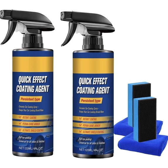 Nano Quick Coat Restore - 4.23 Fl Oz Quick Effect Coating Agent for Car, Car Coating Spray for Shine & Protection (2 PC)