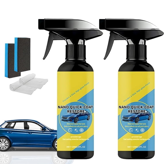 Nano Quick Coat Restore Coating Spray, 2026 Advanced Automobile Quick-Acting Coating Agent, Quick Effect CoatingAgent Spray with Dust Proof and Glazing Effects Long-Lasting Car Showroom Gloss (2Sets)