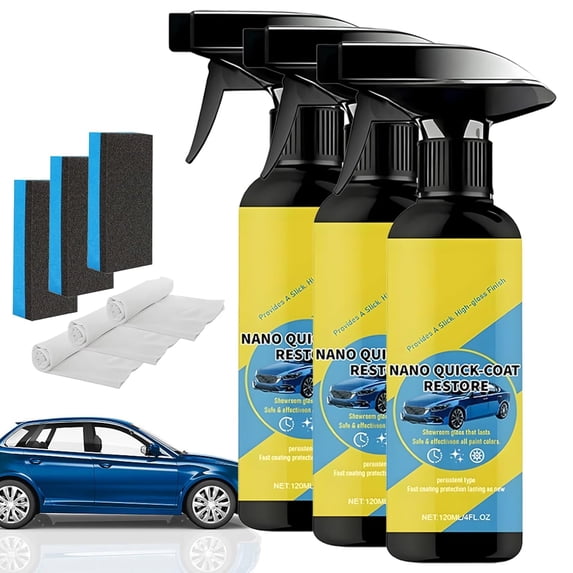 Nano Quick Coat Restore Coating Spray, 2026 Advanced Automobile Quick-Acting Coating Agent, Quick Effect CoatingAgent Spray with Dust Proof and Glazing Effects Long-Lasting Car Showroom Gloss (3Sets)