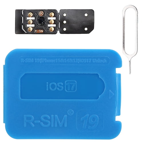 Nano SIM Card Unlock Adapter Chip with Eject Pin for iOS Phones iOS 12-17, Blue
